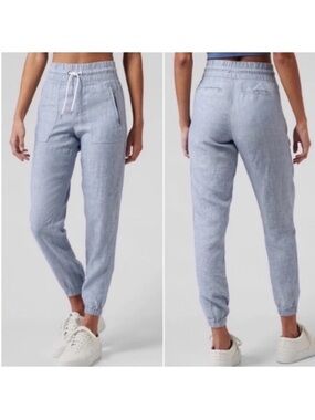 Athleta Light Blue Chambray Zip Detail